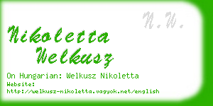 nikoletta welkusz business card